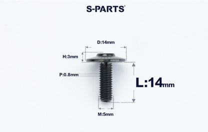 SPARTS A3 M5×L12-20  D14 Titanium Button Head Bolts for Motorcycle Upgrades