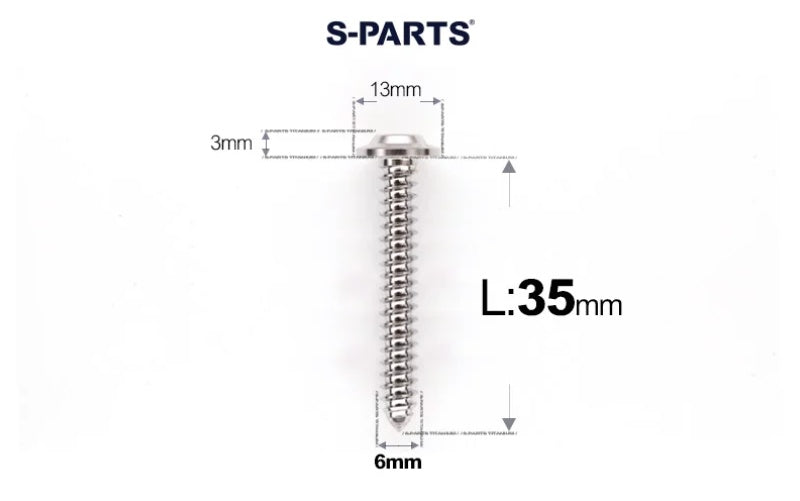 SPARTS M6 Titanium Flanged Button Head Self-Tapping Bolt D13