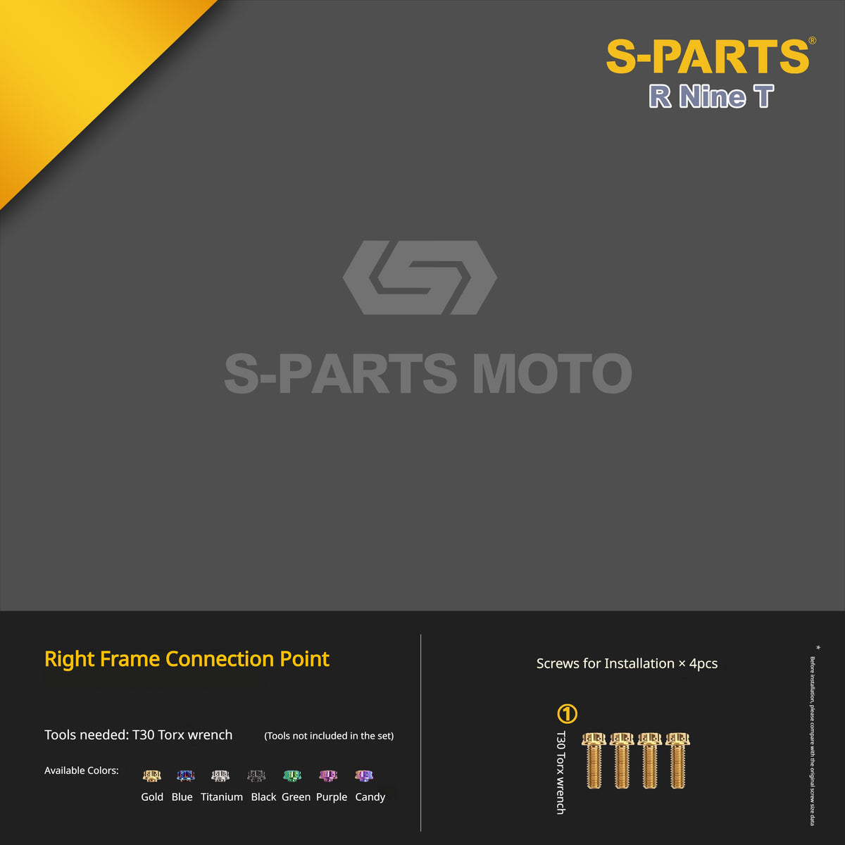 S-parts Titanium Bodywork, Frame & Styling Bolts Kit for BMW R 1250 GS Adventure