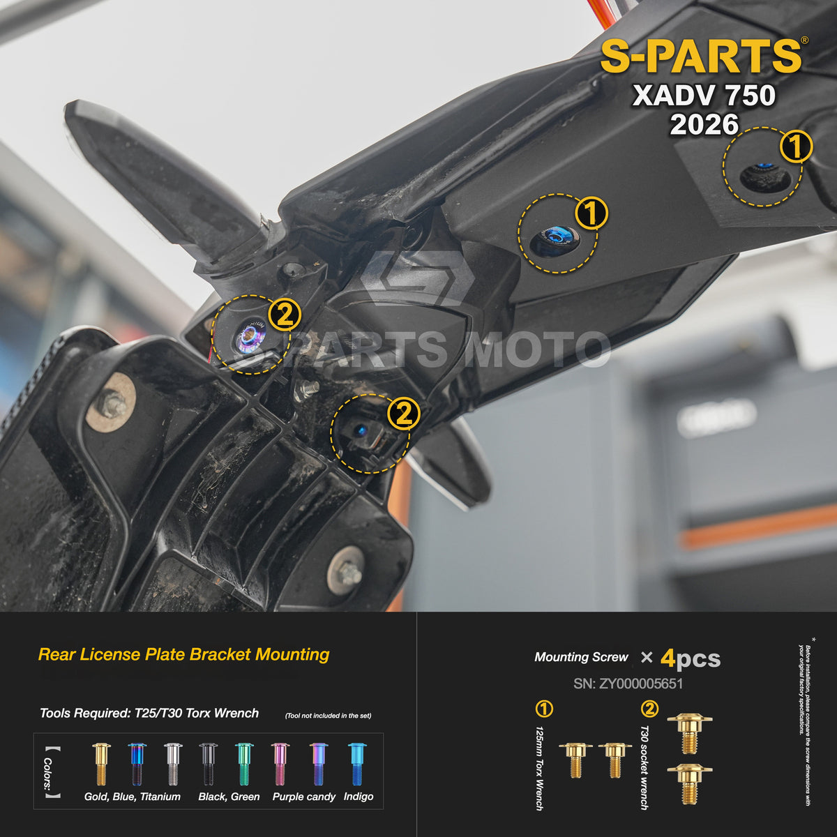 SPARTS Titanium Bolt Kit for Honda X-ADV 750 2026 Bodywork Fasteners
