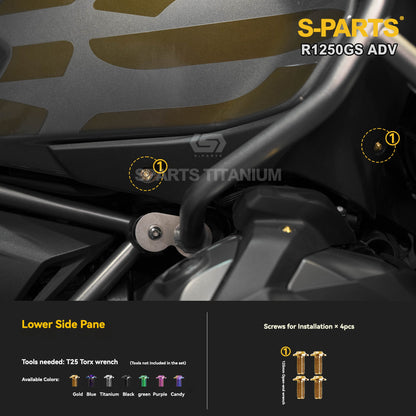 SPARTS Titanium Fairing, Spotlight & Accessory Bolt Kit for BMW R1250GS / ADV