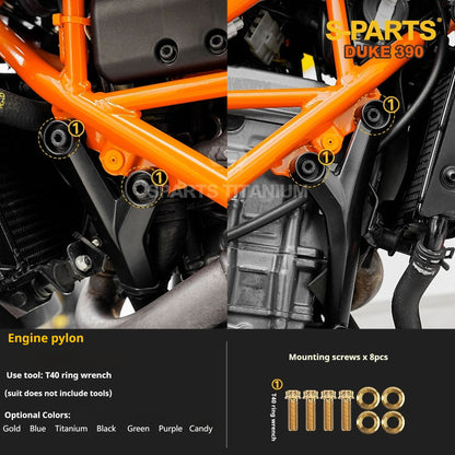 SPARTS KTM Duke 390 Full Bike Titanium Bolt Kit | Premium TC4 Motorcycle Fasteners