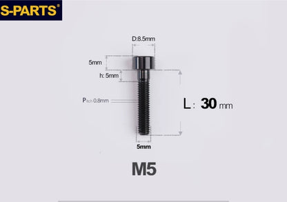 SPARTS M5 Titanium Socket Head Cap Bolts