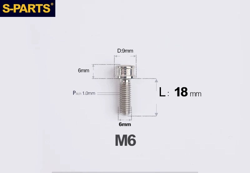 SPARTS M6×10–40mm SL Super Lightweight Titanium Socket Cap Bolts for Bicycles