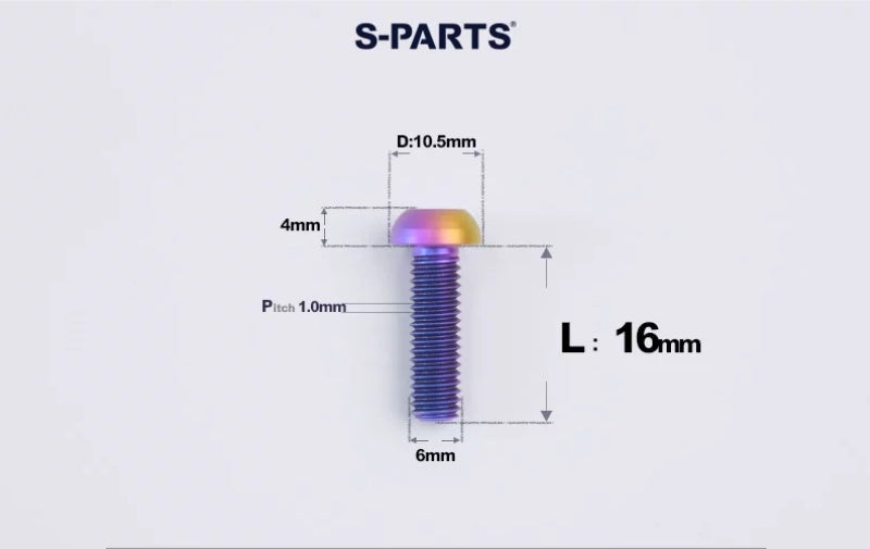 SPARTS M6×8–35mm Titanium Button Head Bolts for Bicycle Brake Calipers