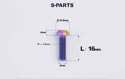 SPARTS M6×8–35mm Titanium Button Head Bolts for Bicycle Brake Calipers