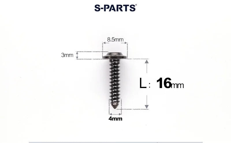 SPARTS M4 D8.5 Titanium Truss Head Self-Tapping Screws for Motorcycles