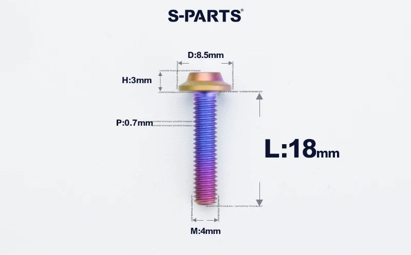SPARTS M4✖️6–30mm D8.5 Titanium Torx Flanged Button Head Bolts