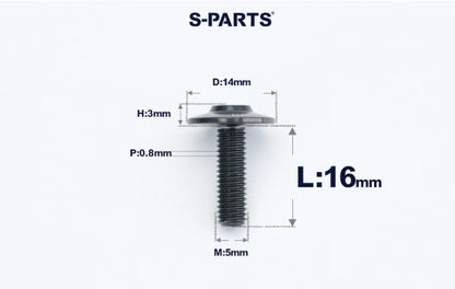 SPARTS A3 M5×L12-20  D14 Titanium Button Head Bolts for Motorcycle Upgrades