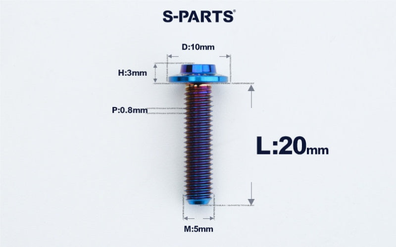 SPARTS A3 M5×L6-50 D10 Titanium Button Head Bolt for Motorcycle & Bicycle Lightweight Custom Fasteners