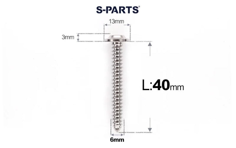SPARTS M6 Titanium Flanged Button Head Self-Tapping Bolt D13