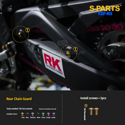 Yamaha YZF-R3 Titanium Rear Brake, Footpeg & Exhaust Bolts | SPARTS