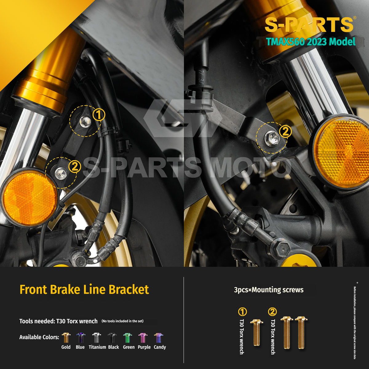 SPARTS Titanium Bolt Kit for Yamaha TMAX560 2023-Front & Cockpit System