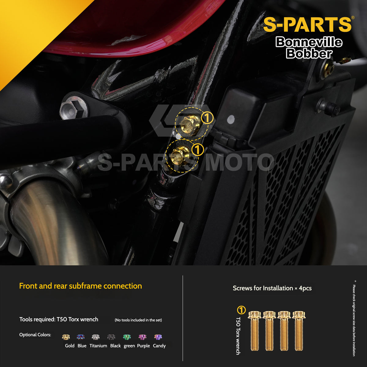SPARTS Titanium Set Screws for Triumph Bonneville Bobber Motorcycle