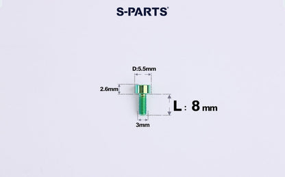 SPARTS M3 L6-20 Classic Button Head Green Titanium Bolt for motocycle