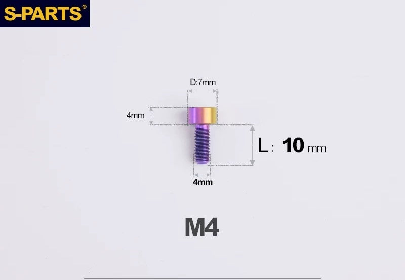 SPARTS Titanium Socket Head Bolts M4x6–25mm for Motorcycles