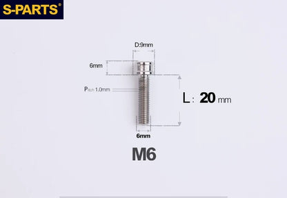 SPARTS M6×10–40mm SL Super Lightweight Titanium Socket Cap Bolts for Bicycles