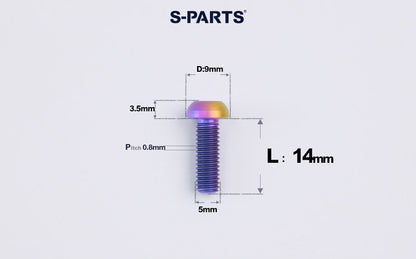 SPARTS A2 M5 Titanium Button Head Bolts for Bicycle Brake Caliper Upgrades Ultra-Light Fasteners