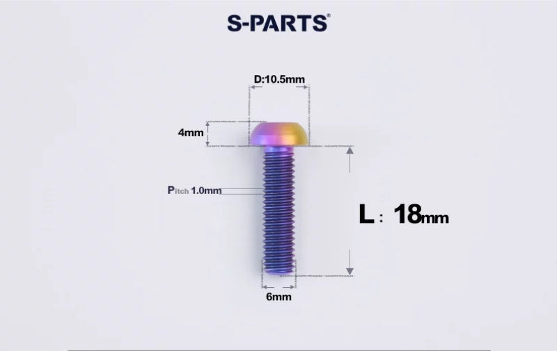 SPARTS M6×8–35mm Titanium Button Head Bolts for Bicycle Brake Calipers