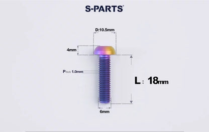 SPARTS M6×8–35mm Titanium Button Head Bolts for Bicycle Brake Calipers