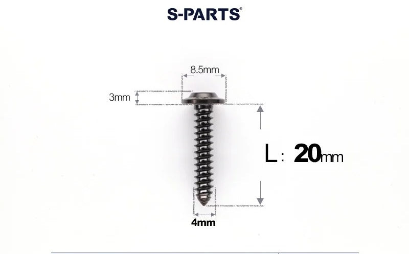 SPARTS M4 D8.5 Titanium Truss Head Self-Tapping Screws for Motorcycles
