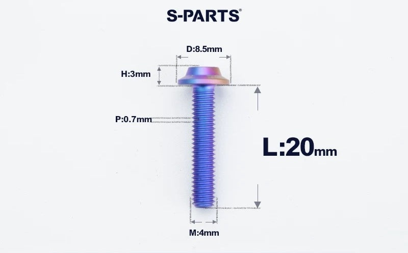 SPARTS M4✖️6–30mm D8.5 Titanium Torx Flanged Button Head Bolts