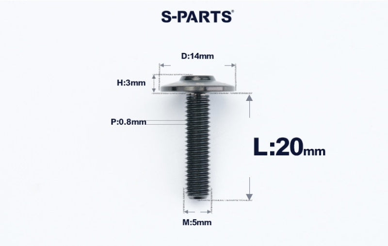 SPARTS A3 M5×L12-20  D14 Titanium Button Head Bolts for Motorcycle Upgrades