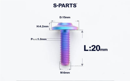 SPARTS M6×8–45mm D15 Titanium Button Head Bolts for Motorcycles