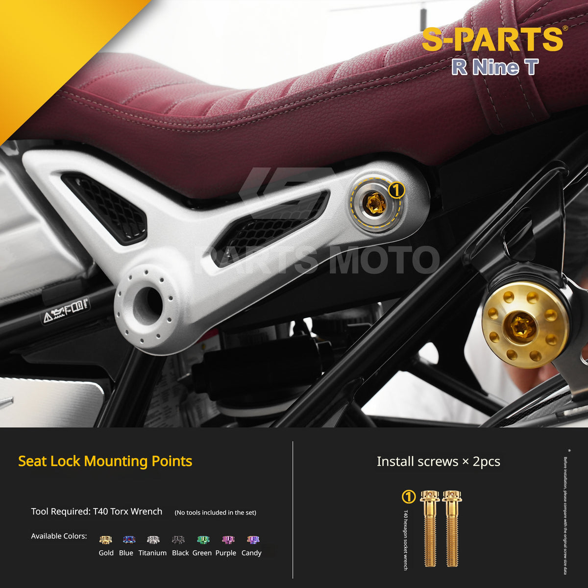 S-parts Titanium Bodywork, Frame & Styling Bolts Kit for BMW R 1250 GS Adventure