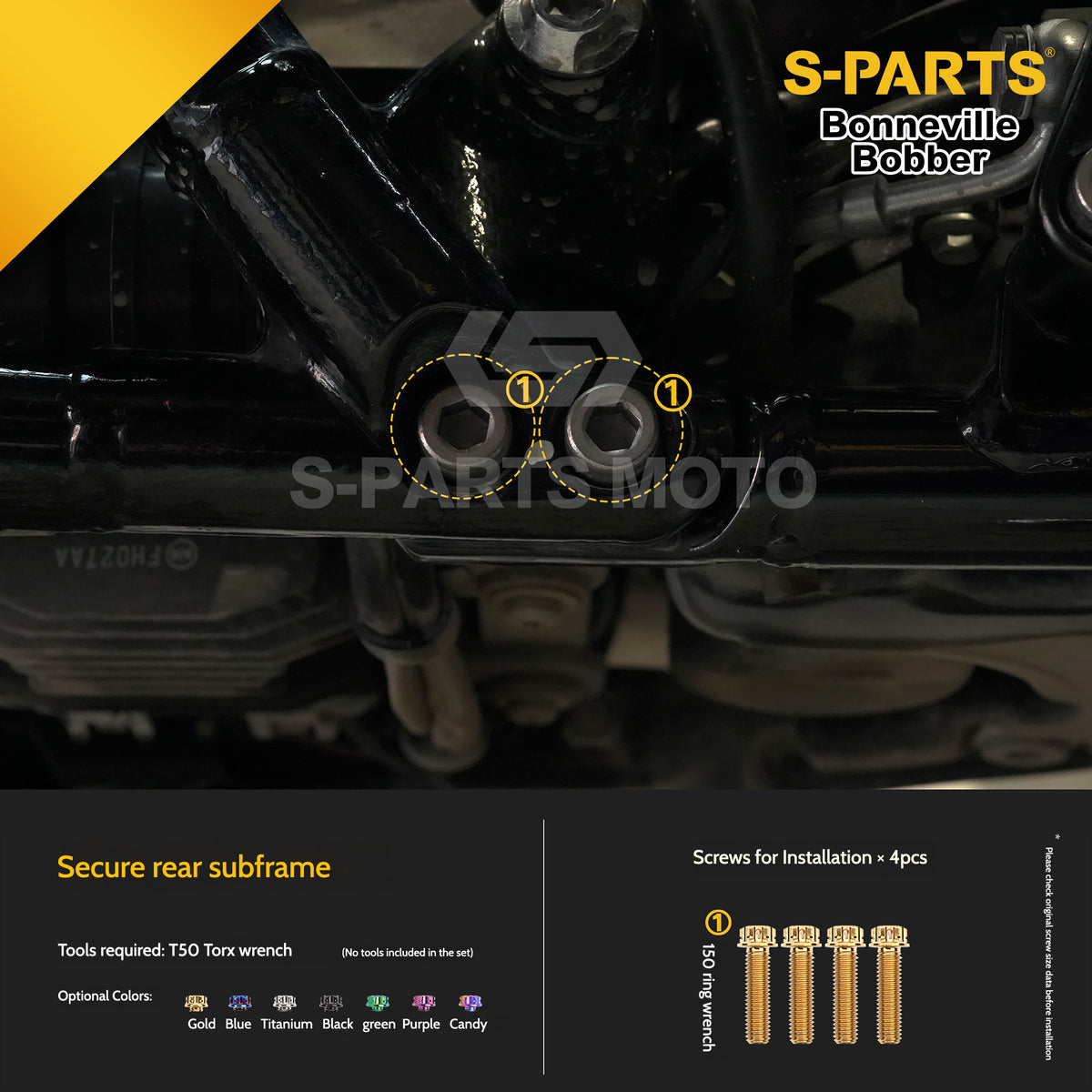 SPARTS Titanium Set Screws for Triumph Bonneville Bobber Motorcycle