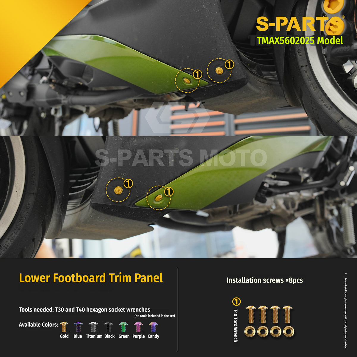 SPARTS Titanium Bolt Kit for YAMAHA TMAX560 2025-Body & Exhaust Section