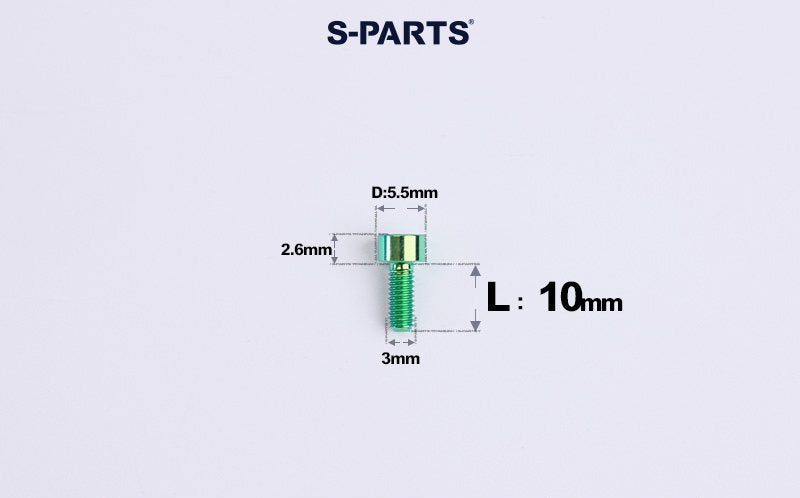 SPARTS M3 L6-20 Classic Button Head Green Titanium Bolt for motocycle