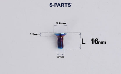 SPARTS Series M3 L6-30 Countersunk Titanium Bolt for motocycle