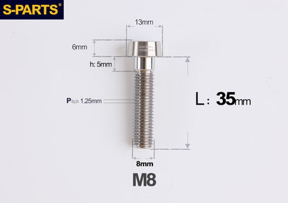 SPARTS M8×L20-45 Titanium Anti-Theft Caliper Set Screws