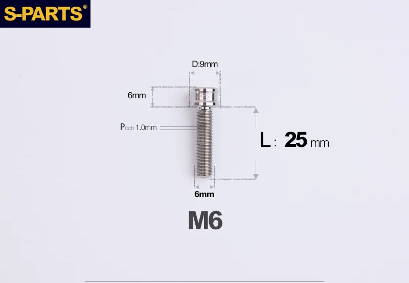 SPARTS M6×10–40mm SL Super Lightweight Titanium Socket Cap Bolts for Bicycles
