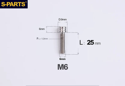 SPARTS M6×10–40mm SL Super Lightweight Titanium Socket Cap Bolts for Bicycles