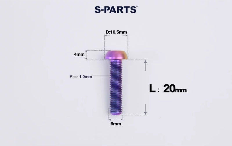 SPARTS M6×8–35mm Titanium Button Head Bolts for Bicycle Brake Calipers
