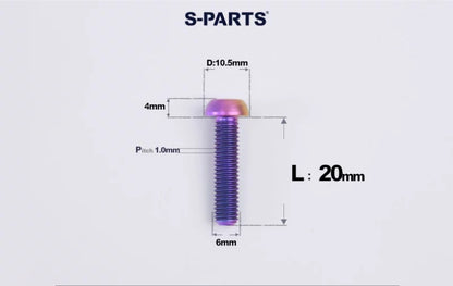 SPARTS M6×8–35mm Titanium Button Head Bolts for Bicycle Brake Calipers
