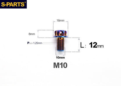 SPARTS M10 L12-120mm P1.25 A3 Series Standard Head Titanium Bolt |  Motorcycle  Upgrade