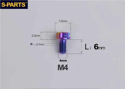 SPARTS M4 ×6 –50mm Titanium Torx Flange Head Bolts