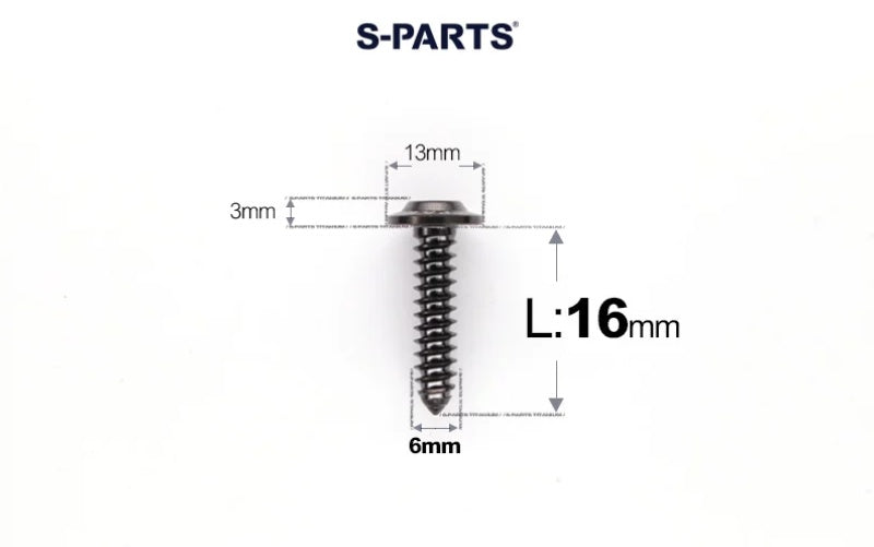 SPARTS M6 Titanium Flanged Button Head Self-Tapping Bolt D13