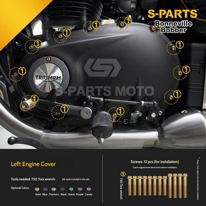 SPARTS Titanium Set Screws for Triumph Bonneville Bobber Motorcycle