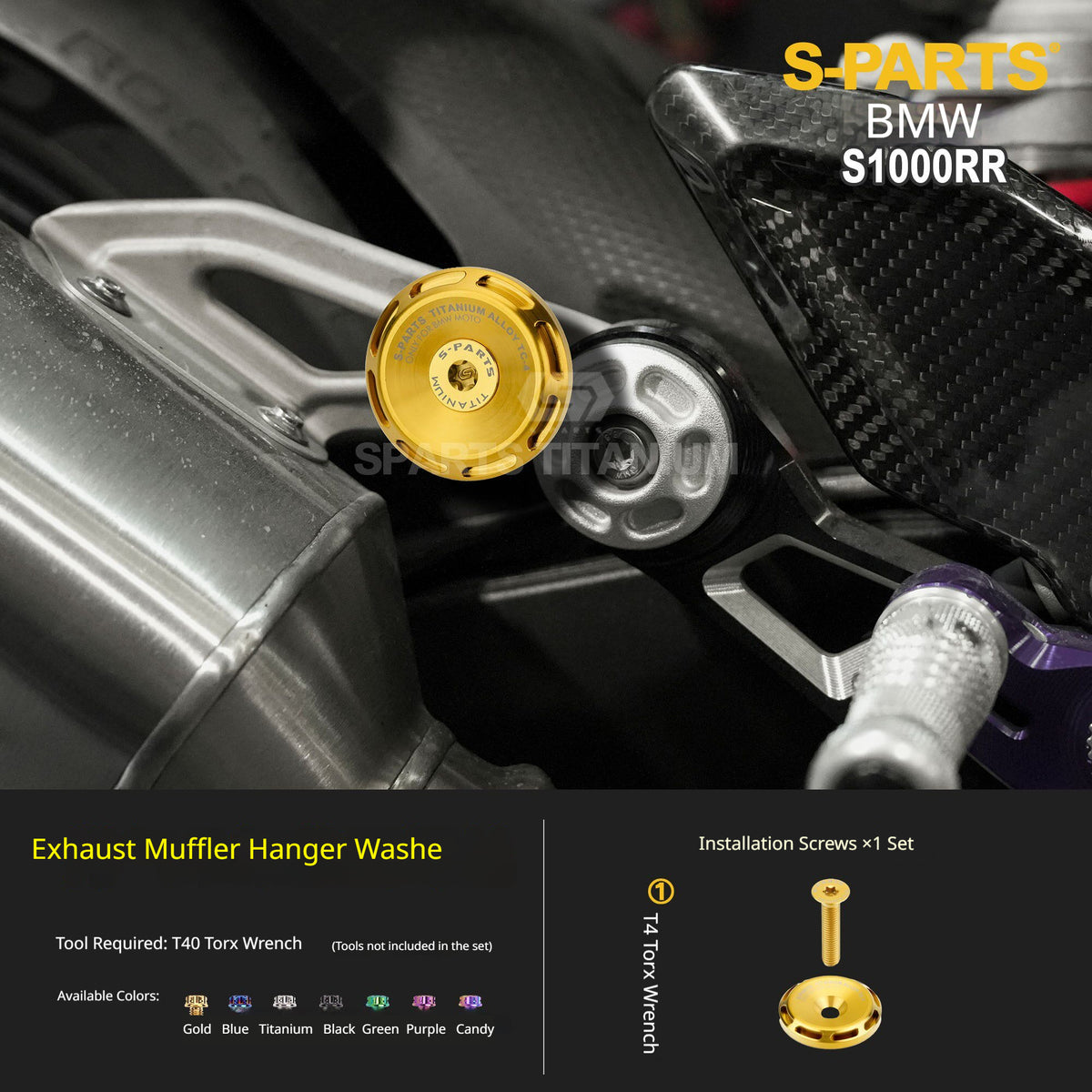 SPARTS Titanium Chassis Bolt Kit Brake Disc Caliper Sprocket Screws for BMW S1000RR