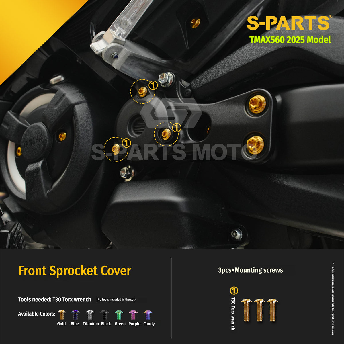 SPARTS Titanium Bolt Kit for YAMAHA TMAX560 2025-Body & Exhaust Section