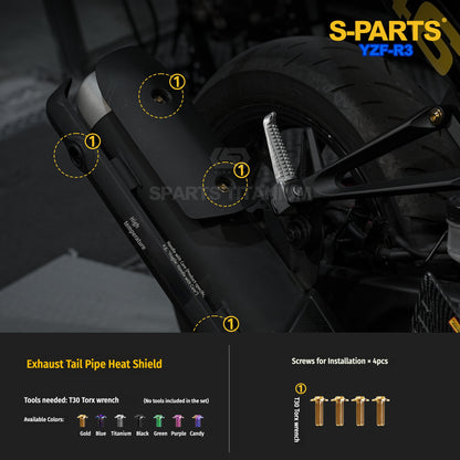 Yamaha YZF-R3 Titanium Rear Brake, Footpeg & Exhaust Bolts | SPARTS