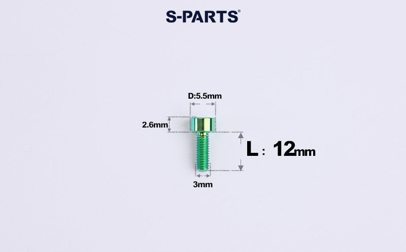 SPARTS M3 L6-20 Classic Button Head Green Titanium Bolt for motocycle