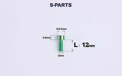 SPARTS M3 L6-20 Classic Button Head Green Titanium Bolt for motocycle