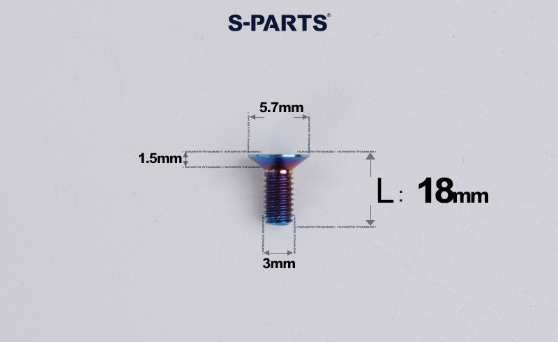 SPARTS Series M3 L6-30 Countersunk Titanium Bolt for motocycle