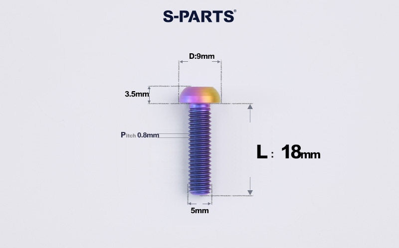SPARTS A2 M5 Titanium Button Head Bolts for Bicycle Brake Caliper Upgrades Ultra-Light Fasteners