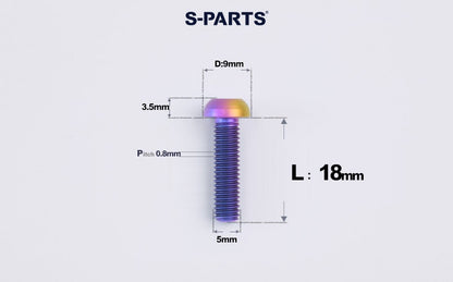 SPARTS A2 M5 Titanium Button Head Bolts for Bicycle Brake Caliper Upgrades Ultra-Light Fasteners